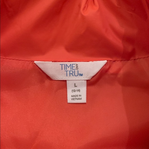 Time and Tru Women’s Orange Diamond Pattern Quilted Vest Size L (12-14) NWT - Picture 8 of 16